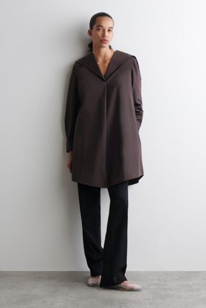 COS Sukienka Mini Z Kołnierzykiem Marynarskim in Brązowy