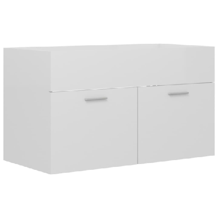 Vidaxl Tvättställsskåp Vit Högglans 80x38,5x46 Cm Konstruerat Tr Vit