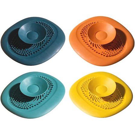 Silikonegulvdræn Hårfanger Badeværelse Bruser Si Sink Filter 4 stk.