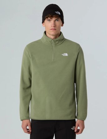 The North Face M Glacier Fleece 1/4 Zip Jacket - Green - S