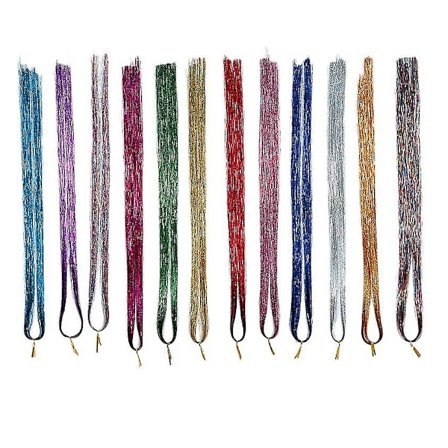 Hår Tinsel Strands Med 12 Farver Hår Tinsel Strands Kit, Hår Extensions Glitter Shiny Silk Tins