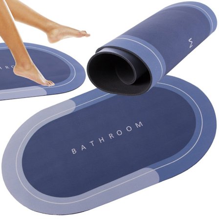 Badrumsmatta / Snabbtork & Halkfri - 58x38cm - Oval