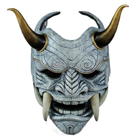 Halloween Akabane Maske Hovedbeklædning Samurai Noh Kabuki Prajna Djævel Cosplay Maske