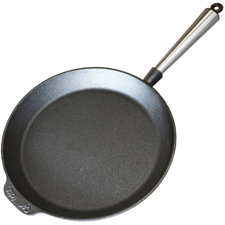 Carl victor Stekepanne i støpejern 28 cm, stålhåndtak