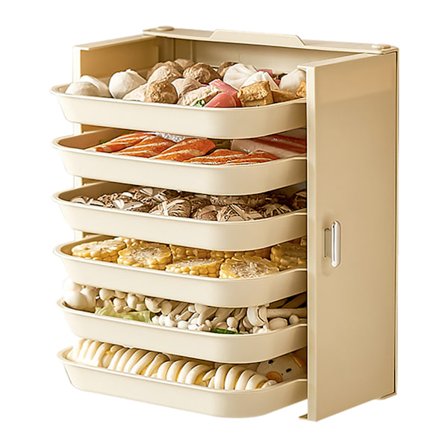 Pinottavat vihanneshyllyt Rei'ittämätön taittuva valkoinen PP seinäkiinnitettävä käsikäyttöinen monitasoinen vihanneshylly kotiin 6 tasoa