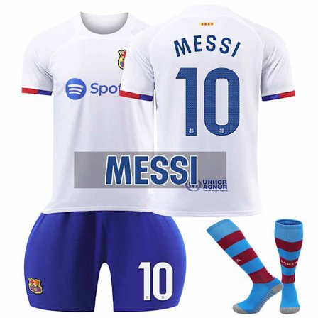 23-24 Barcelona Borta fotbollströja för barn nr 10 MESSI