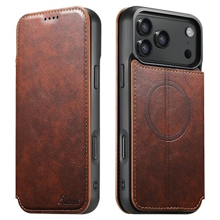 SKALO iPhone 17 Pro Max SUTENI J05 PU-Læder Flip Cover - Khaki