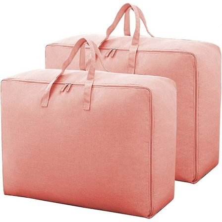 Pledd- eller oppbevaringspose for klær, trygt og stabilt materiale, slitesterkt, multifunksjonelt fuktighetsbestandig (rosa 2 stk, 70*50*30cm)