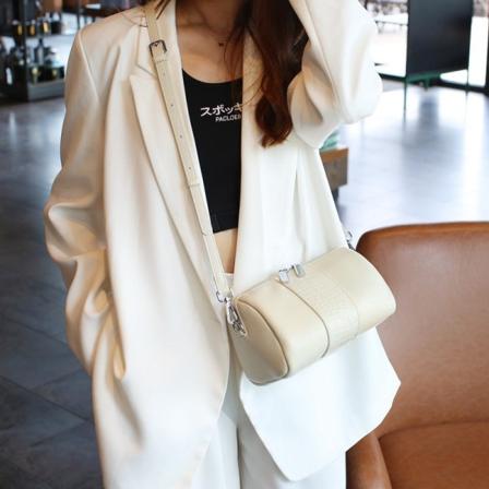 Kvinnor Läder Handväska Liten Väska Top Layer Kohud Läder Crossbody axelväska Beige