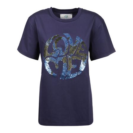 Alberta Ferretti T-Shirt Love ME Blå, Dame T-shirts