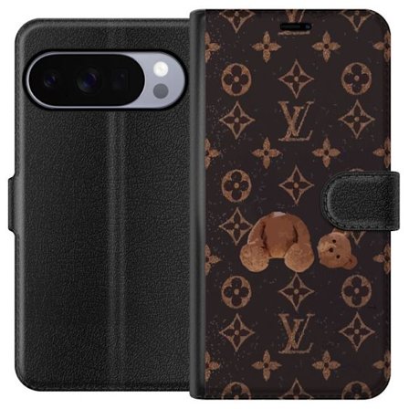 Kompatibel Tegnebogsetui til Google Google Pixel 10 Pro XL Luksuriøst monogrammønster med knust bamse i mørk modeæstetik