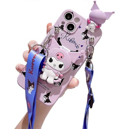 Kawaii Telefoncover til iPhone 13 Mini Sødt Tegneserie Silikone Beskyttelsescover til Kvinder & Piger Lilla