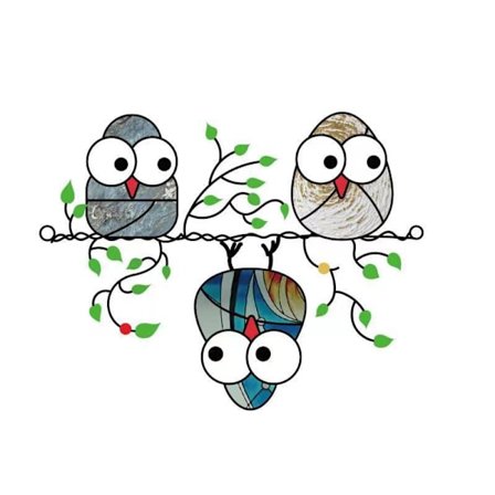 1 kpl monivärinen pöllö ikkunaan ripustettava, auringonsuoja, lintu lasitettu