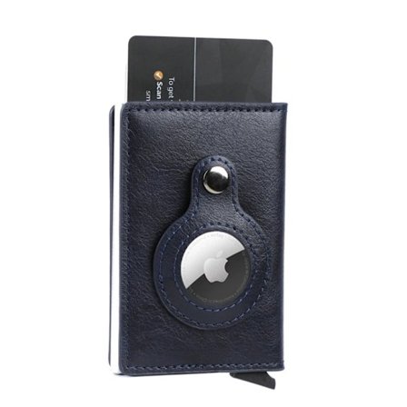 Bycobecy RFID-blokerende kortholder etui herre pung PU læder Hasp pengepung dame smart pung til Airtag ikke inkluderet Air Tag