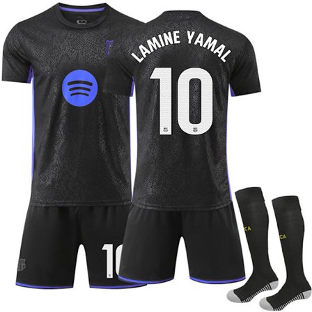 25-26 Barcelona Black Mamba Special Edition Fotbollströja Kit med Strumpor No.10 Yamal XXL—jarx