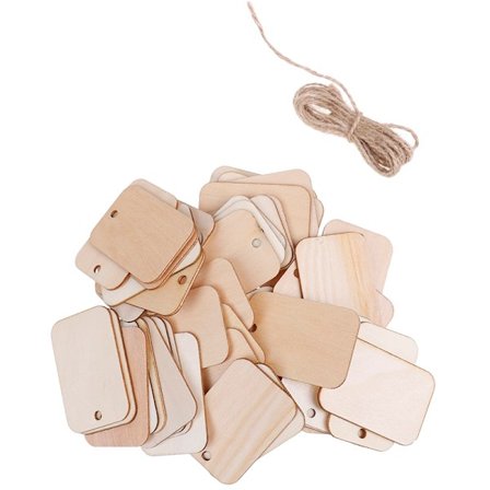 50 stk Ornament Tre Planker Tags Tre hengende etiketter Ark DIY