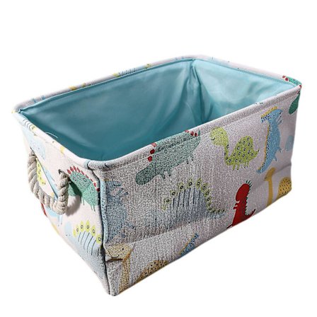 Dinosaur Tegneserie Canvas Opbevaringskurv Til Legetøj Børn Foldbar Vasketøjskurv Beskidt Tøj Organiser
