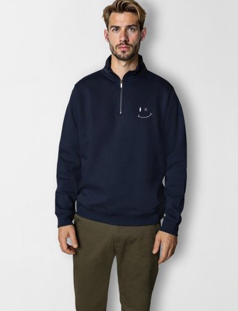 Clean Cut Copenhagen Patrick Half-Zip Sweatshirt - Navy - XL