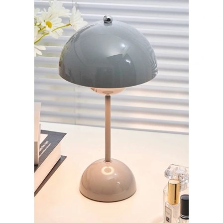 Nordisk blomsterknop bordlampe dekorativ stemningslampe blomsterknop lampe natlampe svampelampe natlampe grå grey