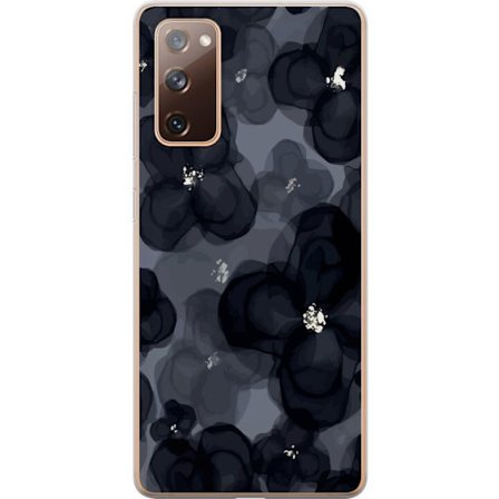 Kompatibel Mobilcover til Samsung Samsung Galaxy S20 FE Abstrakt mørkt blomstermønster i sortgrå toner med en elegant og dramatisk følelse