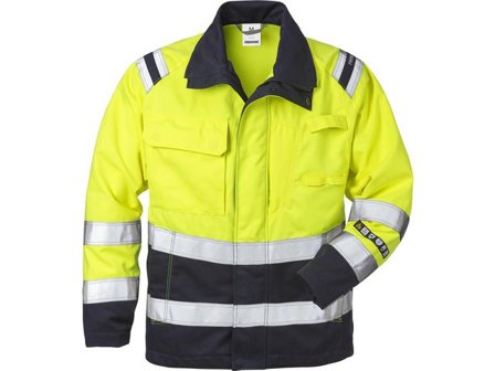 FRISTADS Jacka Flam 4175 ATHS Kl3 Gul/Marin S - Lyreco - Arbetskläder - Arbetsjackor - Hantverk- och servicejackor