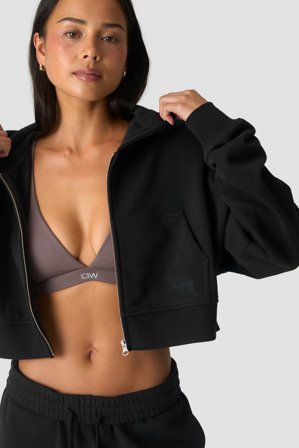 ICANIWILL - Essence Cropped Hoodie Black - Dame - ICIW