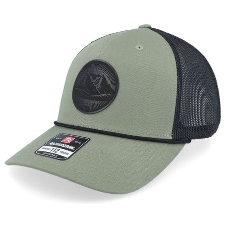Wild Spirit - Grön trucker Keps - Mountain And Eagle Black Patch Loden/Black Rope A-frame Trucker @ Hatstore