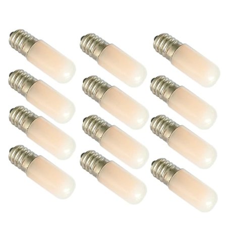 12 st 1,5 W LED-globbulber 90 lm E14 E12 T10 2 LED-pärlor Varmvit