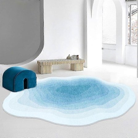 Nordisk stil blødt tæppe stue tæppe soveværelse tæppe uregelmæssig sky-formet sofa kaffebord gulvtæppe indgangsdør måtte - perfekt