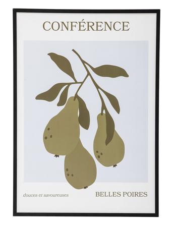 Poire Illustration W/ Frame Home Decoration Posters & Frames Posters Food Green Bloomingville