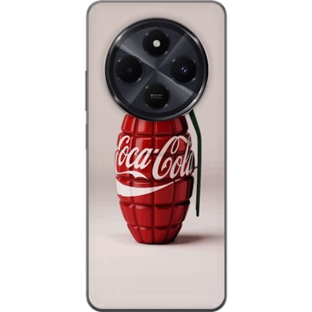 Kompatibel Mobilcover til Xiaomi Xiaomi Redmi A4 Kunstnerisk illustration af Coca Cola granatæble i rødt og grønt, pop art inspireret motiv med leg