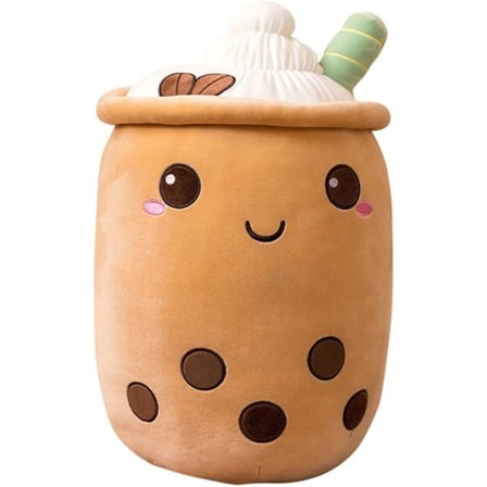 Boble te-bamse, dukkebamse, blød pude, plyslegetøj, mælkete-kopformet krammepude, gave til kæreste, hudvenlig, behagelig pude til at putte sig med