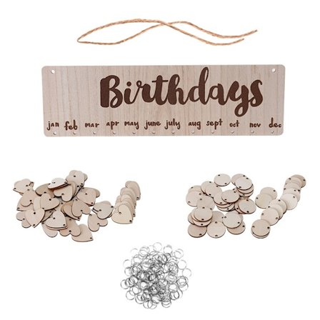 Trekalender for bursdager med plass til 100 etiketter - stil 4