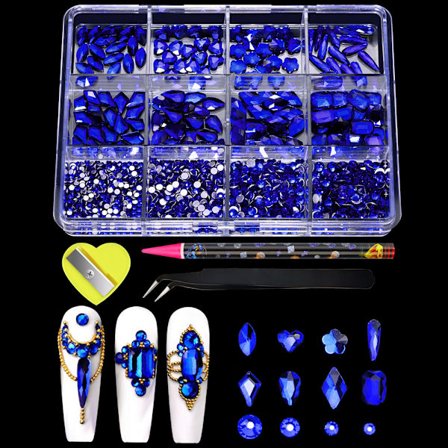 Plattbottnad diamant heterosexuell blandad diamant nagelkonst smycken blandad stil blandad rund glas diamant strass nageldekoration