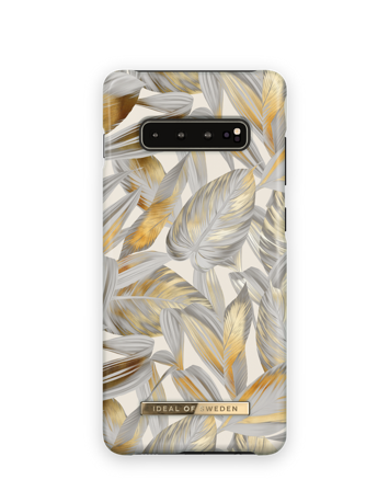Unisex Hülle, Galaxy S10+ Platinum Leaves Handyhülle