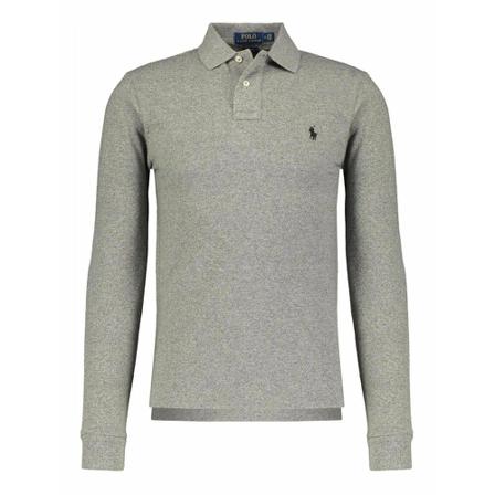 Polo Ralph Lauren Men polo shirt long arm , Grijs , Heren , Maat: S
