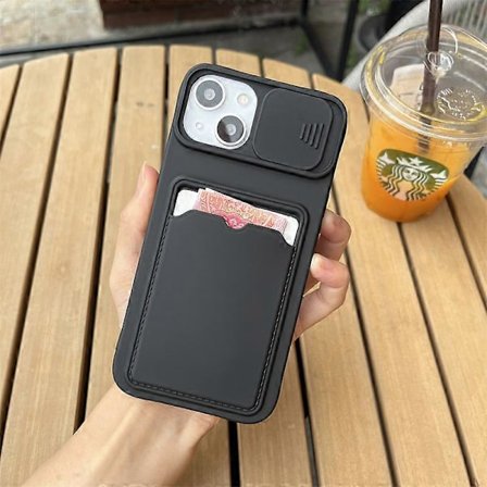 Liukuva kamerasuojakortin pidike lompakko puhelinkotelo iPhone 13 14 Pro Max 12 11 X XR XS Max 7 8 Plus SE pehmeä silikonikuori matkapuhelimelle