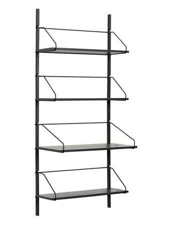 Hübsch Norm Wall Shelf Unit 4 Shelves Black - Black - ONE SIZE