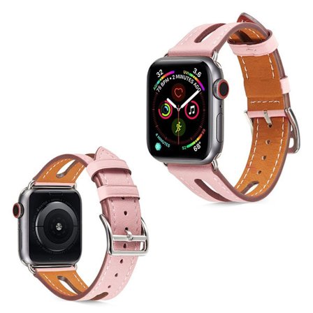 Apple Watch Series 5 40mm læder Læder Urrem - Lyserød