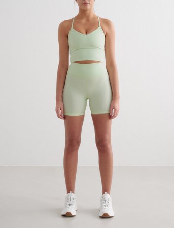 aim ́n Ribbed Performance Midi Biker Shorts - Green - L