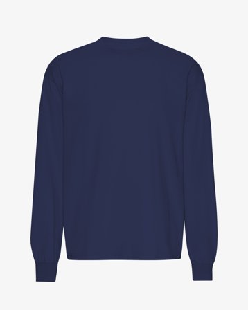 Oversized Organic LS T-Shirt - Marine Blue M