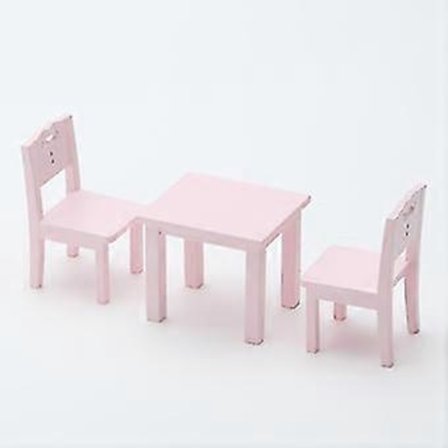 3-delt barnemøbelsett med bord og stoler (Rosa)