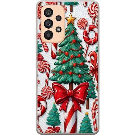 Kompatibelt Mobilskal till Samsung Samsung Galaxy A53 5G Julgran godis polkagrisar julgran semester sötsaker retro design konst
