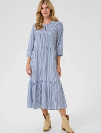 Cream Crtiah Flounce Dress - Blue - 40