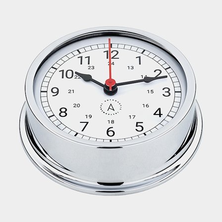 Skibsur Autonautic Pacific R120C-A, Ø110/120 mm, krom messing, med arabiske tal