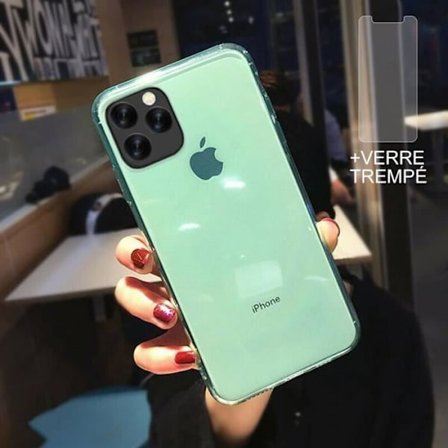 Silikone cover til iPhone 13 mini Grøn og 2 hærdet glas skærmbeskyttelse E.F. Connection