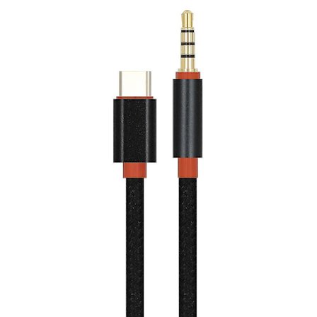 Typ C till 3,5 mm ljudkabel Bred kompatibilitet USB C till 3,5 m bil Aux stereosladd för Letv Svart 1M