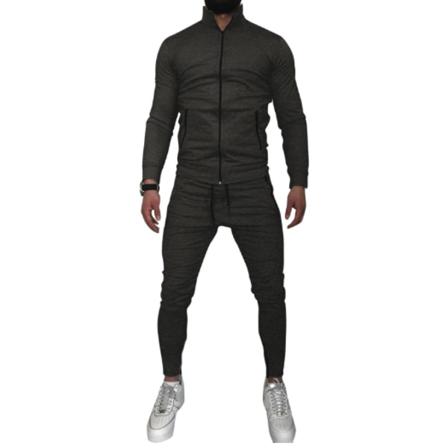 Sweatsuits För Män 2-delad Casual Comfy Dräkter Dark Grey M