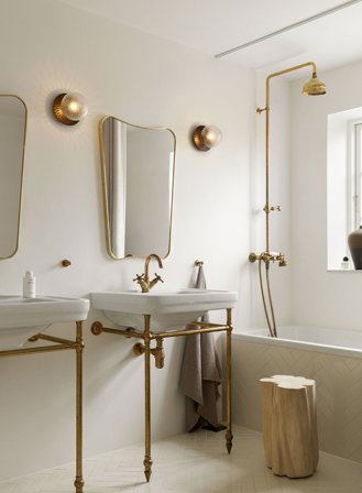 Liila 1 medium vegg/taklampe - dark bronze/optisk glass