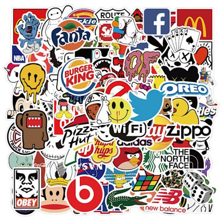 Tilfeldige klistremerker 101-pakning for skateboardhjelm bærbar PC sykkel Hypebeast B